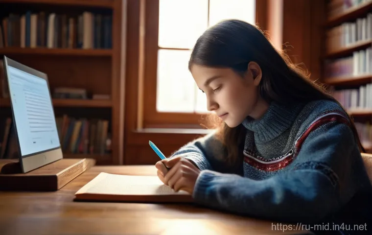 중학교 챗봇 활용 교육 - **Prompt 1: Engaging with a Personalized AI Tutor**
"A cozy, well-lit study corner in a modern R...